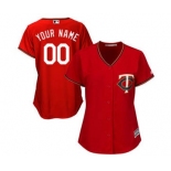 Women's Minnesota Twins Customized Scarlet Cool Base Alternate Jersey