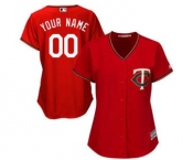 Women's Minnesota Twins Customized Scarlet Cool Base Alternate Jersey