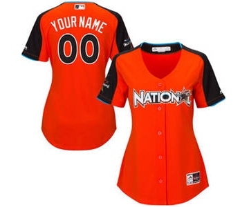 Women's National League Customized Orange 2017 Baseball All-Star Game Personalized Home Run Derby Jersey