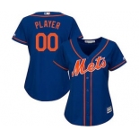 Women's New York Mets Customized Royal Alternate Cool Base Custom Jersey