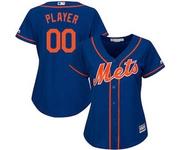 Women's New York Mets Customized Royal Alternate Cool Base Custom Jersey