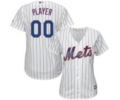 Women's New York Mets Customized White Royal Home Cool Base Custom Jersey