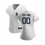 Women's New York Yankees 2020 Home Replica Custom Jersey - White Navy