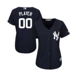 Women's New York Yankees Customized Navy Cool Base Alternate Jersey