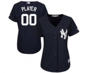 Women's New York Yankees Customized Navy Cool Base Alternate Jersey