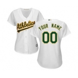 Women's Oakland Athletics Customized White Home Cool Base Custom Jersey