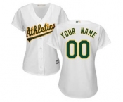 Women's Oakland Athletics Customized White Home Cool Base Custom Jersey