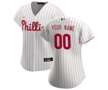 Women's Philadelphia Phillies 2020 Home Replica Custom Jersey - White Scarlet