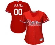 Women's Philadelphia Phillies Customized Scarlet Cool Base Alternate Jersey