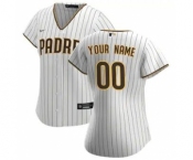 Women's San Diego Padres 2020 Home Replica Custom Jersey - White Brown