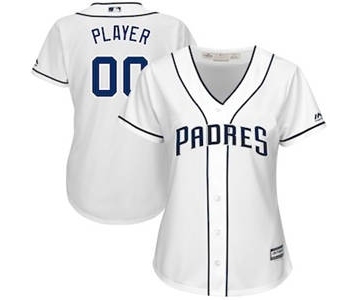 Women's San Diego Padres Customized White 2017 Cool Base Custom Baseball Jersey