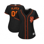 Women's San Francisco Giants Customized Black Alternate Cool Base Custom Jersey