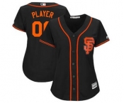 Women's San Francisco Giants Customized Black Alternate Cool Base Custom Jersey