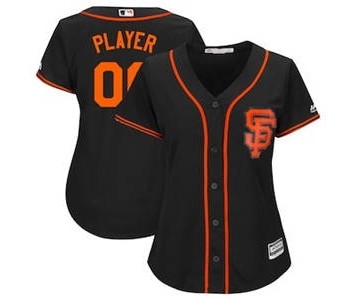 Women's San Francisco Giants Customized Black Alternate Cool Base Custom Jersey