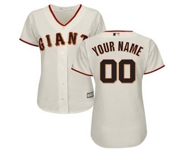 Women's San Francisco Giants Customized Cream Home Cool Base Custom Jersey