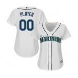 Women's Seattle Mariners Customized White Home Cool Base Custom Jersey