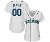 Women's Seattle Mariners Customized White Home Cool Base Custom Jersey