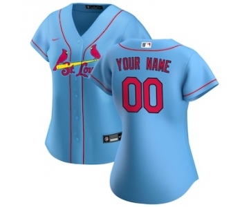 Women's St. Louis Cardinals 2020 Alternate Replica Custom Jersey - Light Blue