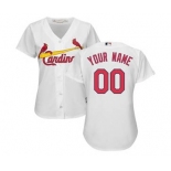 Women's St. Louis Cardinals Customized White Home Cool Base Custom Jersey