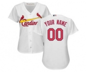 Women's St. Louis Cardinals Customized White Home Cool Base Custom Jersey