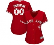 Women's Toronto Blue Jays Customized Scarlet 2017 Cool Base Replica Custom Jersey