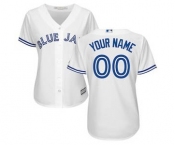 Women's Toronto Blue Jays Customized White Home Cool Base Custom Jersey