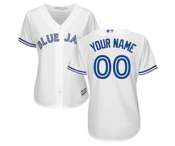 Women's Toronto Blue Jays Customized White Home Cool Base Custom Jersey