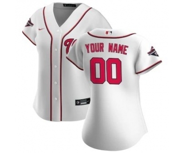 Women's Washington Nationals 2020 Home Replica Custom Patch Jersey - White