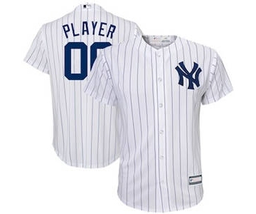 Youth New York Yankees White Home Custom Baseball Baseball Jersey