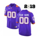 Men's Clemson Tigers Custom Name Number 2019 Patch Football Jersey Purple