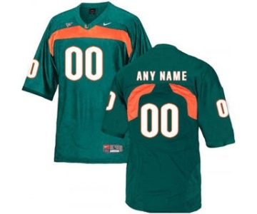 Men's Miami Hurricanes Custom Name Number Jersey Green NCAA 19-20