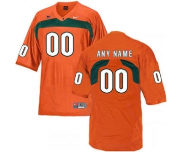 Men's Miami Hurricanes Custom Name Number Jersey Orange NCAA 19-20