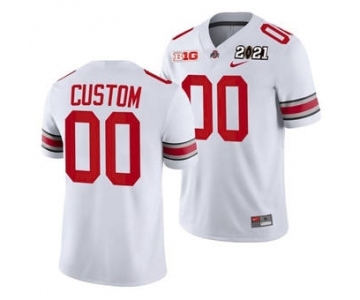 Men's Ohio State Buckeyes Custom 2021 Sugar Bowl Jersey White Playoff Away