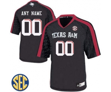 Men's Texas A&M Aggies Custom Name Number Black Jersey NCAA 19-20