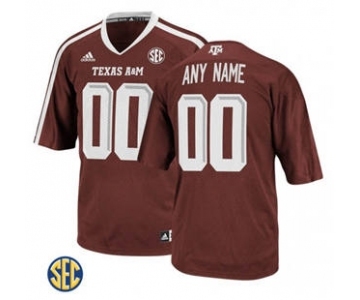 Men's Texas A&M Aggies Custom Name Number Jersey NCAA Scarlet 19-20