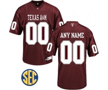 Men's Texas A&M Aggies Custom Name Number Red NCAA 19-20 Jersey