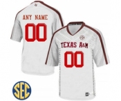 Men's Texas A&M Aggies Custom Name Number White Jersey NCAA 19-20