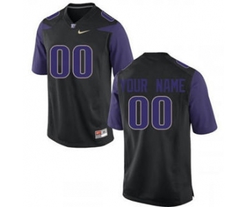 Men's Washington Huskies Custom Name Number Jersey Black NCAA