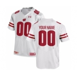 Men's Wisconsin Badgers Custom Name Number NCAA Football Jersey White