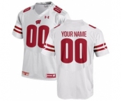 Men's Wisconsin Badgers Custom Name Number NCAA Football Jersey White