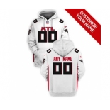 Men's Atlanta Falcons Active Player Custom 2021 White Pullover Football Hoodie