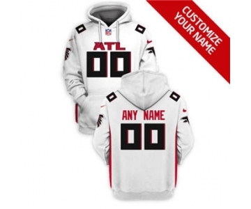 Men's Atlanta Falcons Active Player Custom 2021 White Pullover Football Hoodie