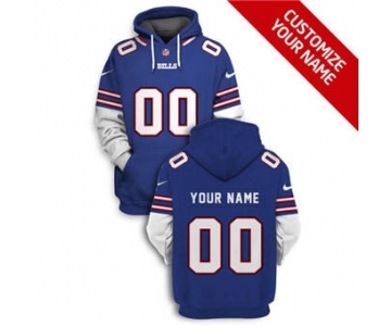 Men's Buffalo Bills Active Player Custom 2021 Blue Pullover Football Hoodie