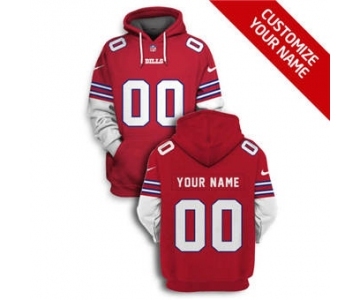 Men's Buffalo Bills Active Player Custom 2021 Red Pullover Football Hoodie