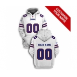 Men's Buffalo Bills Active Player Custom 2021 White Pullover Football Hoodie