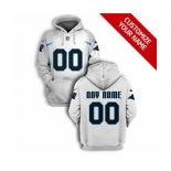 Men's Carolina Panthers Active Player Custom 2021 All White Pullover Football Hoodie