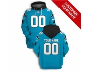 Men's Carolina Panthers Active Player Custom 2021 Blue Pullover Football Hoodie