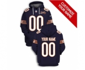 Men's Chicago Bears Active Player Custom 2021 Navy 100th Season Pullover Football Hoodie