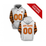 Men's Cincinnati Bengals Active Player Custom 2021 White Orange Pullover Football Hoodie