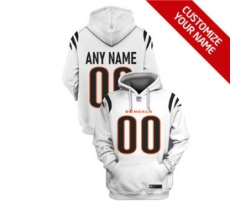 Men's Cincinnati Bengals Active Player Custom 2021 White Pullover Football Hoodie